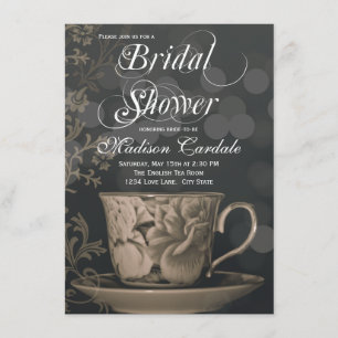 Vintag Teacup Tea Party Bridal Dusche Einladungen