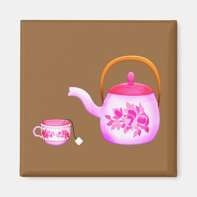 Vintag Teacups Teekorb Magnet (Vorne)
