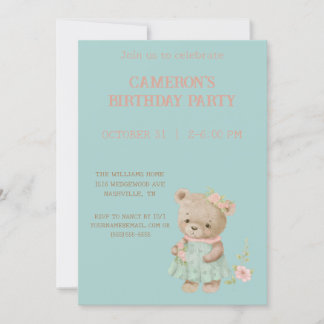 Vintag Teddy Bear Geburtstag Einladung