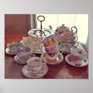 Vintag Tee Cups Poster