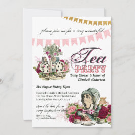 Vintag Tee Party BABY SHOWER Alice im Wunderland Einladung