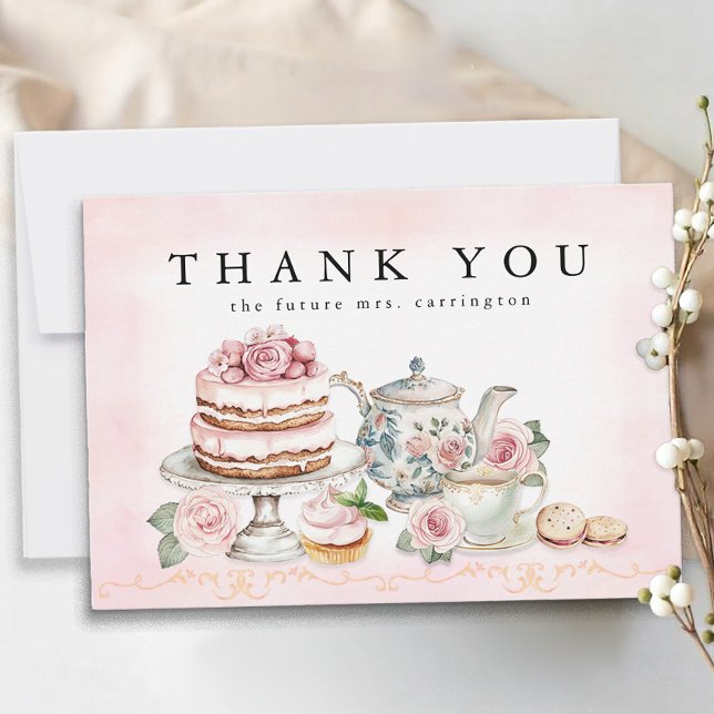 Vintag Tee-Party-Brautparty Danke-Karte Dankeskarte (Tea Party Thank You Card)