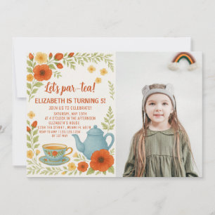 Vintag Tee Party Geburtstagsfeier Einladung mit El