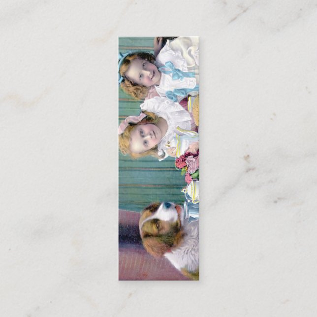 Vintag Tee-Party-Lesezeichen Mini Visitenkarte (Vorderseite)