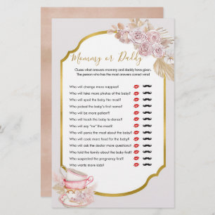 Vintag Tee Party Mommy oder Daddy Games