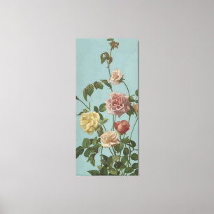 Vintag Tee Rose und Rose Leinwanddruck