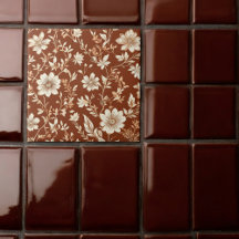 Vintag Terracotta Seamless Boho Blumenmuster
