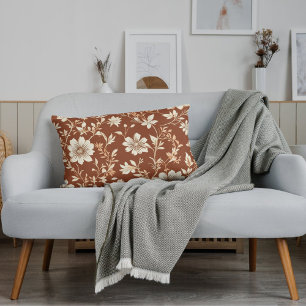 Vintag Terracotta Seamless Boho Blumenmuster Lendenkissen
