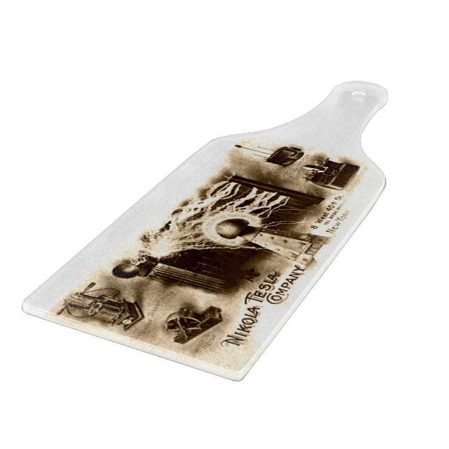 Vintag Tesla Letterhead Schneidebrett (Ecke)