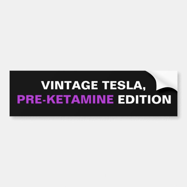 Vintag Tesla Pre Ketamine Edition Autoaufkleber (Vorne)