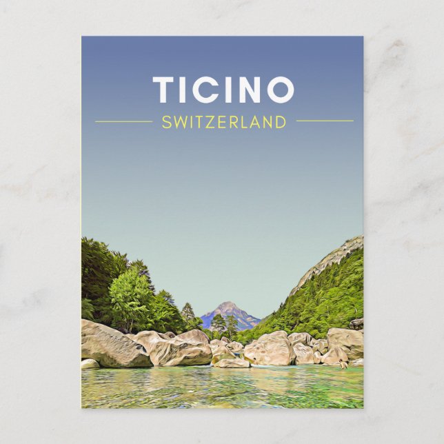 Vintag Tessin Schweiz Reisen Postkarte (Vorderseite)