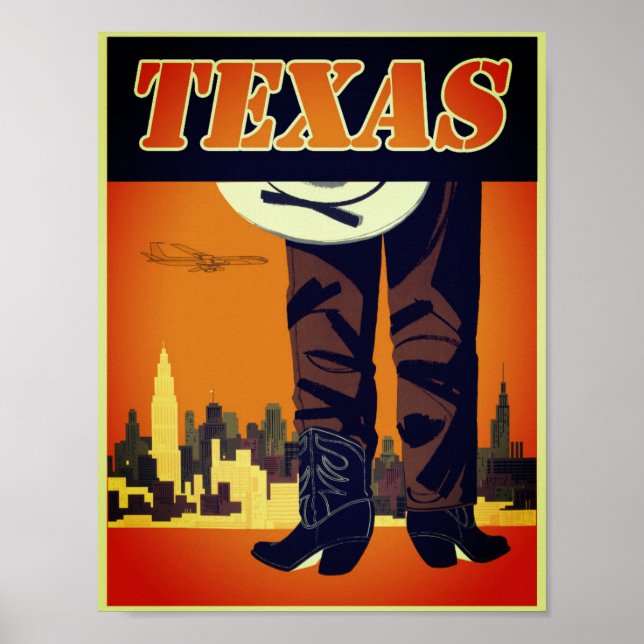 Vintag Texas Cowboy Poster (Vorne)