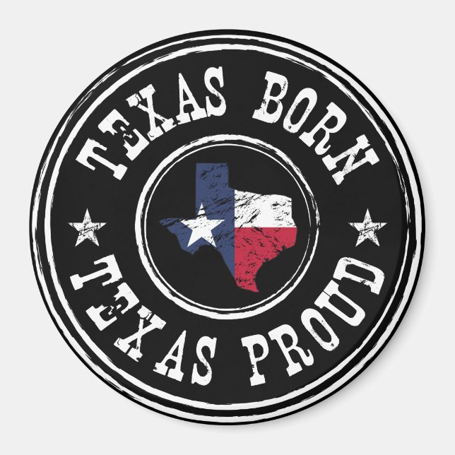 Vintag Texas geboren - Texas stolz Magnet (Vorne)
