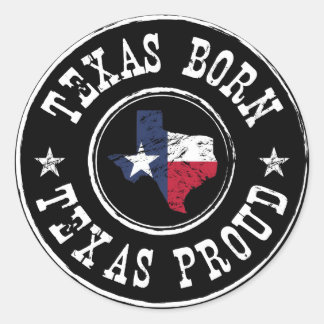 Vintag Texas geboren - Texas stolz Runder Aufkleber