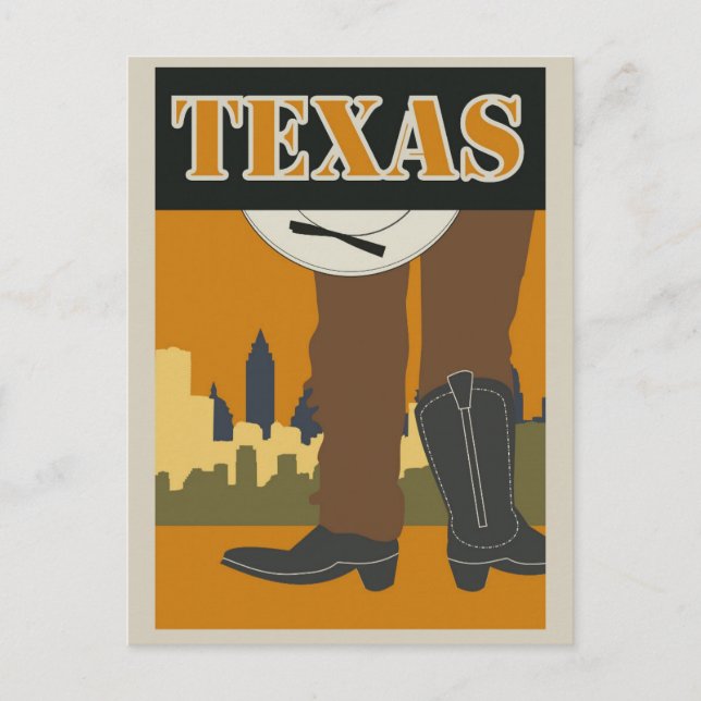 Vintag Texas USA Travel Poster Postkarte (Vorderseite)