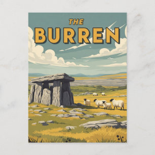 Vintag The Burren Ireland Travel Postkarte