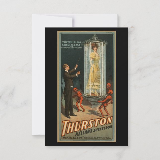Vintag "The Whirling Crystal Cage" Dankeskarte (Vorderseite)