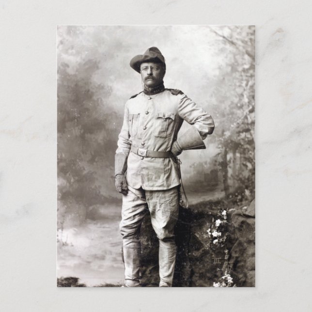 Vintag Theodore Roosevelt Rough Riders Postkarte (Vorderseite)