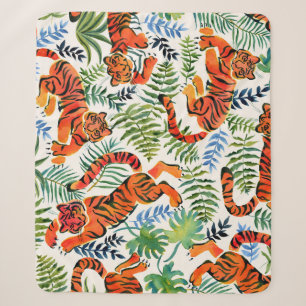 Vintag Tiger Dschungel Wasserfarbe Sherpadecke