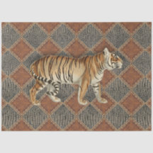 Vintag Tiger Leather Snake Skin Black Decoupage