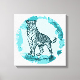 Vintag Tiger Leinwanddruck