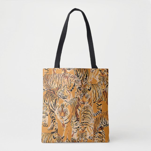 Vintag Tiger Safari Wildlife Pattern Tasche (Vorderseite)