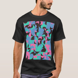 Vintag Tiles Neon Pink Green T-Shirt