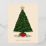 Vintag Tinsel Christmas Tree Folien Feiertagspostkarte<br><div class="desc">Schicken Sie diese lustige,  Vintage Urlaubskarte mit einem Weihnachtsbaum aus den 90er Jahren. Ideal für Jahrtausende und alle,  die mit Tinsel auf ihrem Baum aufgewachsen sind.</div>