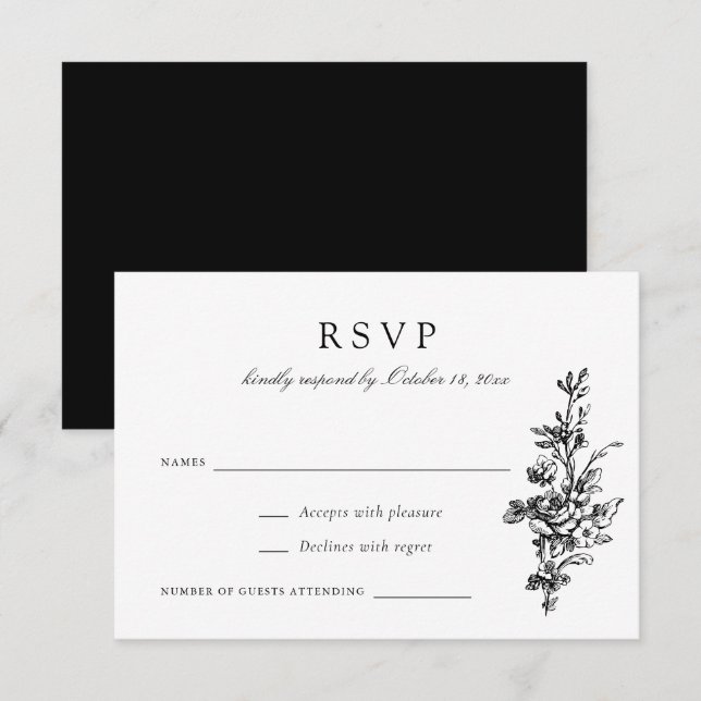 Vintag Toile Wedding RSVP Einladung (Vorne/Hinten)