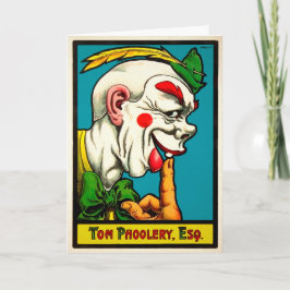 Vintag Tom Foolery Clown Geburtstagkarte Feiertagskarte