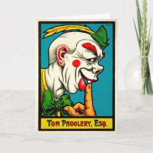 Vintag Tom Foolery Clown Geburtstagkarte Feiertagskarte