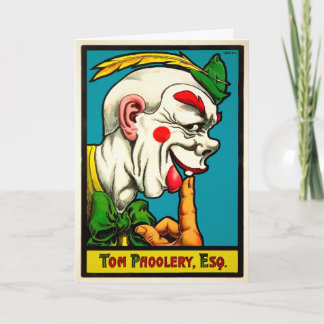 Vintag Tom Foolery Clown Geburtstagkarte Feiertagskarte