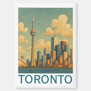 Vintag Toronto Canada - CN Tower Skyline Magnet