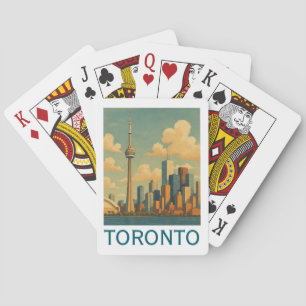 Vintag Toronto Canada - CN Tower Skyline Spielkarten
