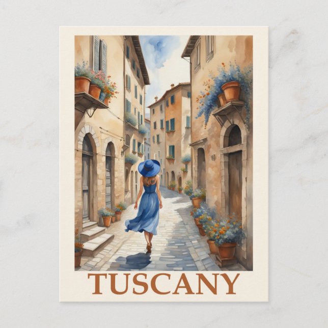 Vintag Toskana Italien Italien Reisen Postkarte (Vorderseite)