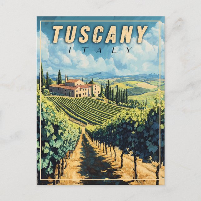 Vintag Toskana Italien Postkarte (Vorderseite)