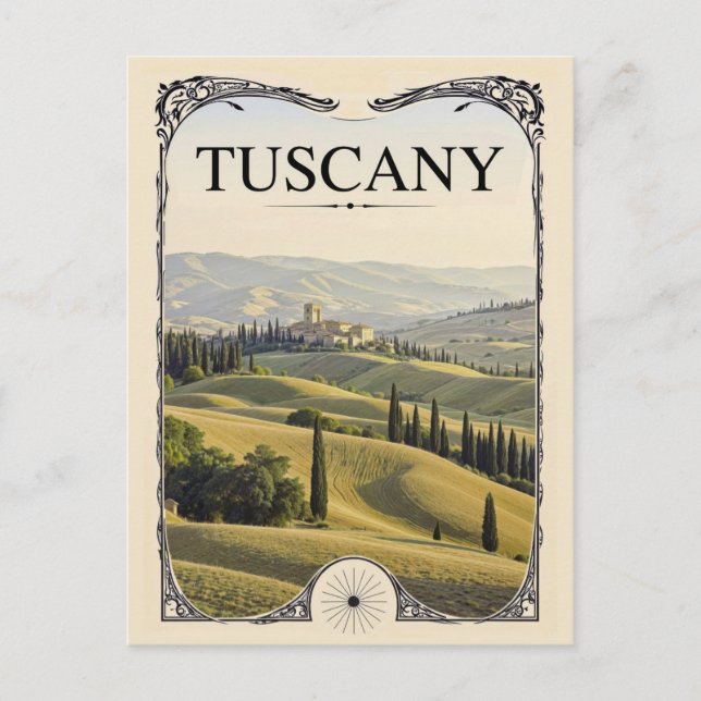 Vintag Toskana Italien Villa Saroli Postkarte (Vorderseite)