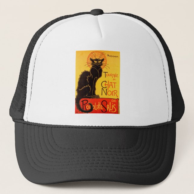Vintag Tournee de Chat Noir Black Cat Truckerkappe (Vorderseite)