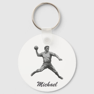 Vintag Trendy Modern Handball Player Personalisier Schlüsselanhänger