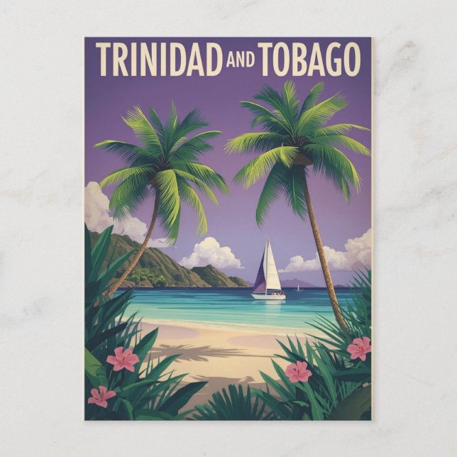 Vintag Trinidad und Tobago Travel Postkarte (Vorderseite)