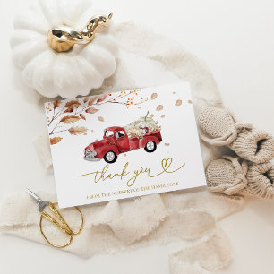 Vintag Truck Fall Baby Dusche Vielen Dank Einladung