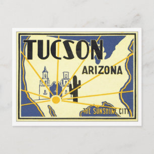 Vintag Tucson Arizona Postkarte