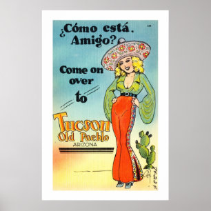 Vintag Tucson Old Pueblo Arizona Poster