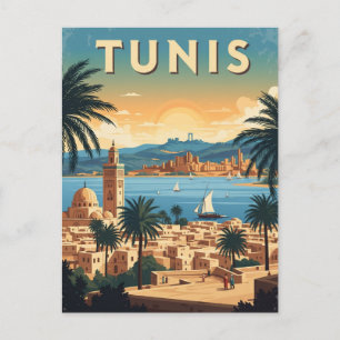 Vintag Tunis Tunis Travel Postkarte
