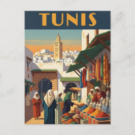 Vintag Tunis Tunis Travel Postkarte
