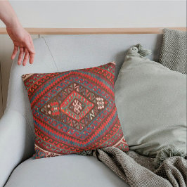 Vintag türkischer Kilim Tepet Rug Kissen