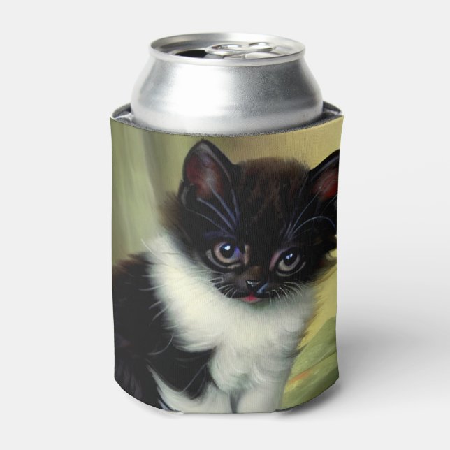 Vintag Tuxedo Kitten Illustration Dosenkühler (Kanne Vorderseite)