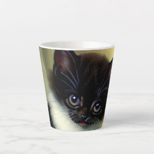 Vintag Tuxedo Kitten Illustration Milchtasse