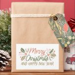Vintag Type Holly Berry Christmas Rechteckiger Aufkleber<br><div class="desc">Dieses festliche und schicke Weihnachtsdesign besticht durch die originelle handgezeichnete Winterblüte mit von Hand gezeichnet und in lebendigen Farben gehaltenem,  leicht handgearbeiteten Stil.</div>