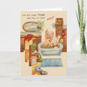 Vintag über dem Hügel Geburtstag Karte